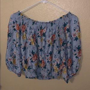 Cropped floral shirt